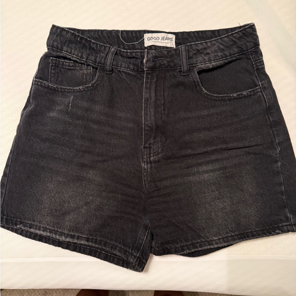 GOGO Black High-Rise Denim Shorts